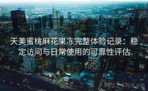 天美蜜桃麻花果冻完整体验记录：稳定访问与日常使用的可靠性评估