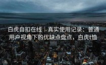 白虎自扣在线｜真实使用记录：普通用户视角下的优缺点盘点，白虎t恤