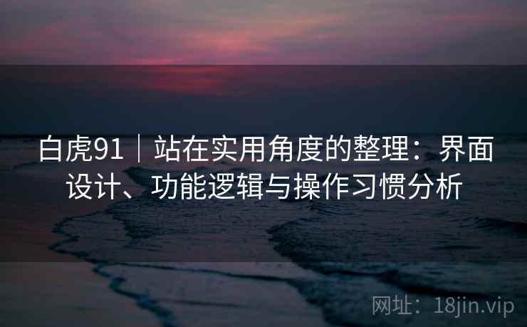 白虎91｜站在实用角度的整理：界面设计、功能逻辑与操作习惯分析  第2张